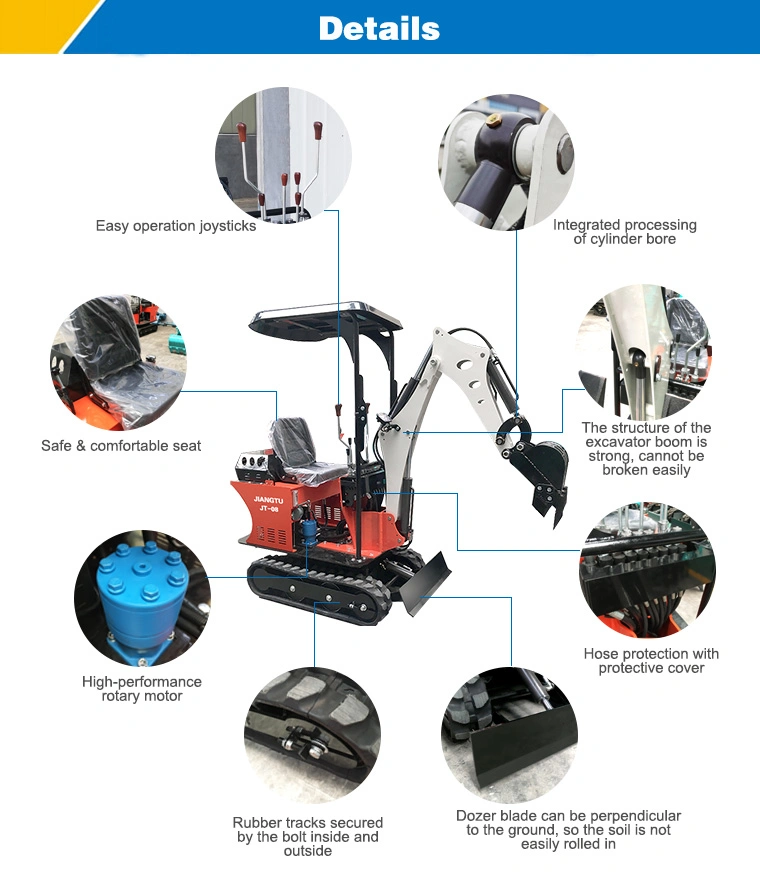 Hydraulic Motor Excavator Landscape Rotary Mini Digger Smallest Micro Mini Excavator