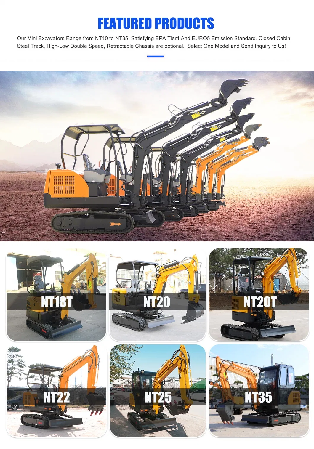 Good Quality EPA Euro 5 Engine Micro Mini Digger 1ton 2 Ton 3 Ton 4 Ton Hydraulic Rotary Open Cab Excavator for Garden Construction